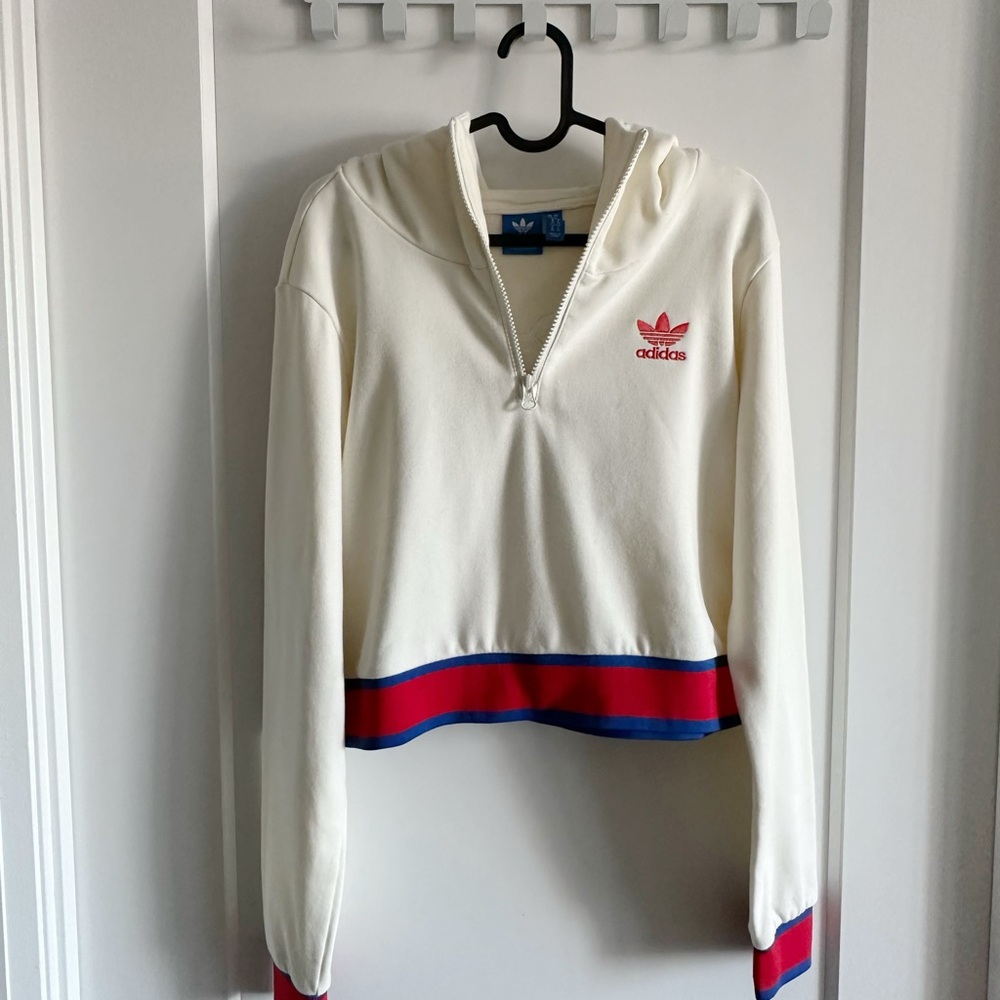 Adidas Cream Hoodie and Black Pants Set - Picture 15 of 16